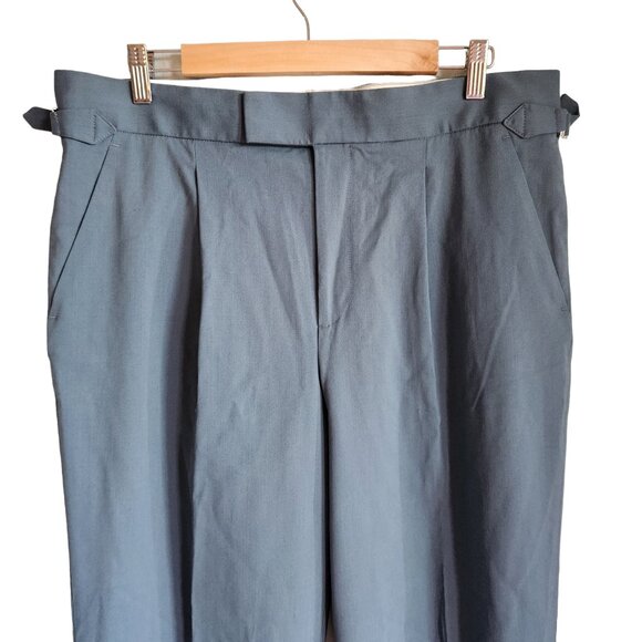 Everlane Pants 14 Women's Teal Blue Green Wide Leg Wool Blend - Picture 2 of 11